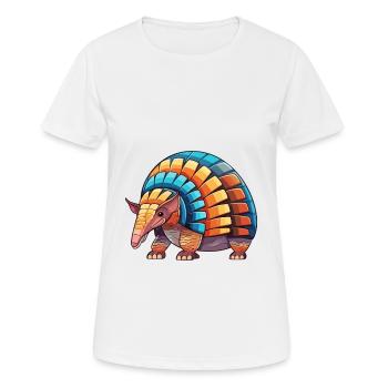 Gürteltier Bunte Aquarell-Karikatur Kawaii Anima - Frauen T-Shirt atmungsaktiv - Weiß - Vorne - AI Model Female 172 dark (172cm)