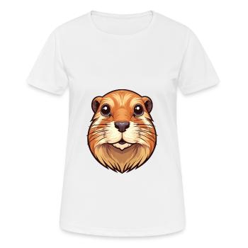 Gopher Colorful Watercolor Cartoon Kawaii Animal - Women's Breathable T-Shirt - white - Front - AI Model Female 172 dark (172cm)