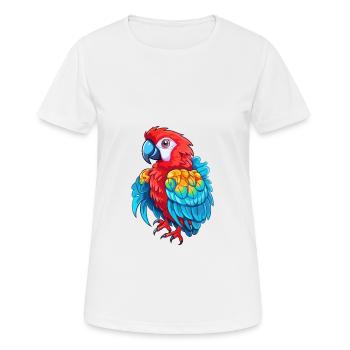 Parrot Colorful Watercolor Cartoon Kawaii Animal - Women's Breathable T-Shirt - white - Front - AI Model Female 172 dark (172cm)
