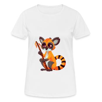 Lemur Colorful Watercolor Cartoon Kawaii Animal - Women's Breathable T-Shirt - white - Front - AI Model Female 172 dark (172cm)