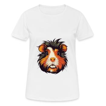 Cochon d’Inde Aquarelle Colorée Dessin Animé Kawaii Anim - T-shirt respirant Femme - blanc - Devant - AI Model Female 172 dark (172cm)