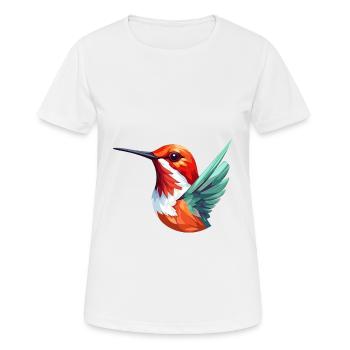 Colibri Oiseau Coloré Aquarelle Dessin Animé Kawaii An - T-shirt respirant Femme - blanc - Devant - AI Model Female 172 dark (172cm)