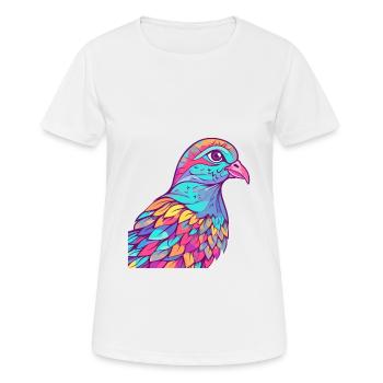 Dove Colorful Watercolor Cartoon Kawaii Animal - Women's Breathable T-Shirt - white - Front - AI Model Female 172 dark (172cm)