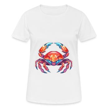 Crab Colorful Watercolor Cartoon Kawaii Animal - Women's Breathable T-Shirt - white - Front - AI Model Female 172 dark (172cm)