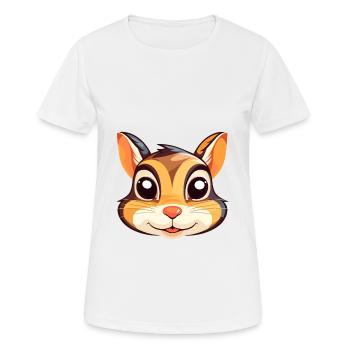 Chipmunk Colorful Watercolor Cartoon Kawaii Animal - Women's Breathable T-Shirt - white - Front - AI Model Female 172 dark (172cm)