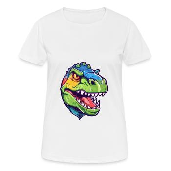 Dinosaurier buntes Aquarell Cartoon Kawaii Tier - Frauen T-Shirt atmungsaktiv - Weiß - Vorne - AI Model Female 172 dark (172cm)