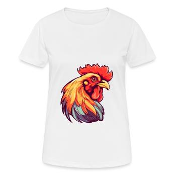 Chicken Colorful Watercolor Cartoon Kawaii Animal - Women's Breathable T-Shirt - white - Front - AI Model Female 172 dark (172cm)