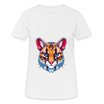 Ocelot Buntes Aquarell Cartoon Kawaii Tier - Frauen T-Shirt atmungsaktiv - Weiß - Vorne - AI Model Female 172 dark (172cm)