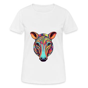 Tapir Colorful Watercolor Cartoon Kawaii Animal - Women's Breathable T-Shirt - white - Front - AI Model Female 172 dark (172cm)