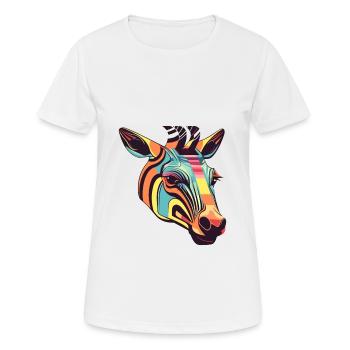 Okapi Colorful Watercolor Cartoon Kawaii Animal - Women's Breathable T-Shirt - white - Front - AI Model Female 172 dark (172cm)