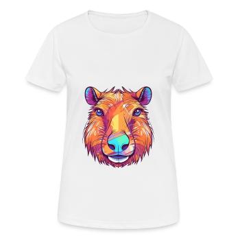 Capybara Colorful Watercolor Cartoon Kawaii Animal - Women's Breathable T-Shirt - white - Front - AI Model Female 172 dark (172cm)