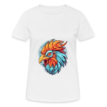 Hahn Buntes Aquarell Cartoon Kawaii Tier - Frauen T-Shirt atmungsaktiv - Weiß - Vorne - AI Model Female 172 dark (172cm)