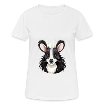 Skunk Aquarelle Colorée Dessin Animé Kawaii Animal - T-shirt respirant Femme - blanc - Devant - AI Model Female 172 dark (172cm)