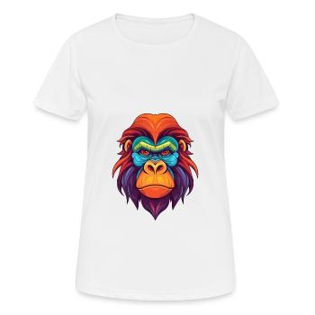 Orangutan Colorful Watercolor Cartoon Kawaii Anima - Women's Breathable T-Shirt - white - Front - AI Model Female 172 dark (172cm)