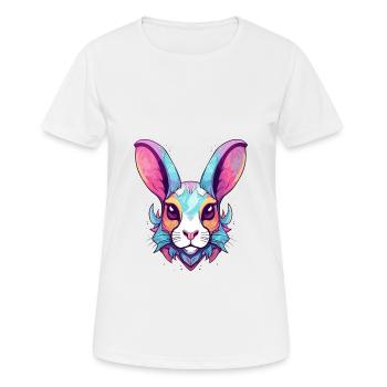 Hase buntes Aquarell Cartoon Kawaii Tier - Frauen T-Shirt atmungsaktiv - Weiß - Vorne - AI Model Female 172 dark (172cm)