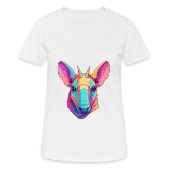 Aardvark Colorful Watercolor Cartoon Kawaii Animal - Women's Breathable T-Shirt - white - Front - AI Model Female 172 dark (172cm)