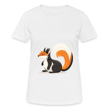 Skunk Colorful Watercolor Cartoon Kawaii Animal - Women's Breathable T-Shirt - white - Front - AI Model Female 172 dark (172cm)