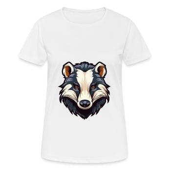 Blaireau Aquarelle Colorée Dessin Animé Kawaii Animal - T-shirt respirant Femme - blanc - Devant - AI Model Female 172 dark (172cm)