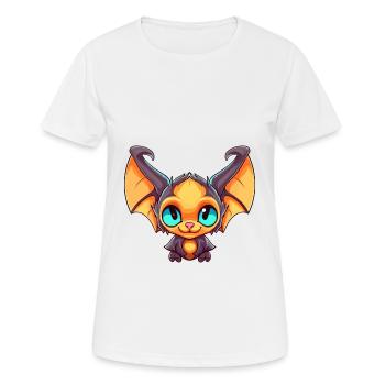 Bat Colorful Watercolor Cartoon Kawaii Animal - Women's Breathable T-Shirt - white - Front - AI Model Female 172 dark (172cm)