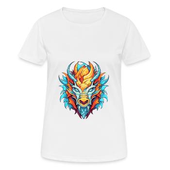 Dragon Colorful Watercolor Cartoon Kawaii Animal - Women's Breathable T-Shirt - white - Front - AI Model Female 172 dark (172cm)