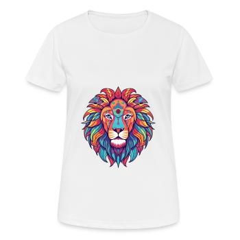Lion Colorful Watercolor Cartoon Kawaii Animal - Women's Breathable T-Shirt - white - Front - AI Model Female 172 dark (172cm)