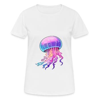 Méduse Aquarelle Colorée Dessin Animé Kawaii Anima - T-shirt respirant Femme - blanc - Devant - AI Model Female 172 dark (172cm)