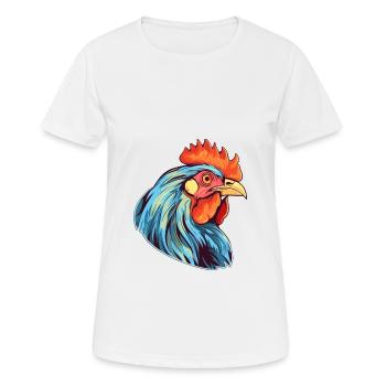 Poule Aquarelle Colorée Dessin Animé Kawaii Animal - T-shirt respirant Femme - blanc - Devant - AI Model Female 172 dark (172cm)