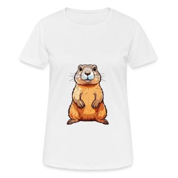 Gopher Colorful Watercolor Cartoon Kawaii Animal - Women's Breathable T-Shirt - white - Front - AI Model Female 172 dark (172cm)