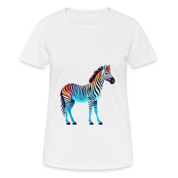 Zebra Colorful Watercolor Cartoon Kawaii Animal - Women's Breathable T-Shirt - white - Front - AI Model Female 172 dark (172cm)