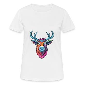 Karibu buntes Aquarell Cartoon Kawaii Tier - Frauen T-Shirt atmungsaktiv - Weiß - Vorne - AI Model Female 172 dark (172cm)