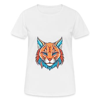 Rotluchs buntes Aquarell Karikatur Kawaii Tier - Frauen T-Shirt atmungsaktiv - Weiß - Vorne - AI Model Female 172 dark (172cm)