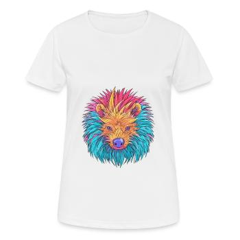 Stachelschwein Bunte Aquarell-Karikatur Kawaii Anima - Frauen T-Shirt atmungsaktiv - Weiß - Vorne - AI Model Female 172 dark (172cm)