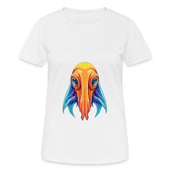 Squid Colorful Watercolor Cartoon Kawaii Animal - Women's Breathable T-Shirt - white - Front - AI Model Female 172 dark (172cm)