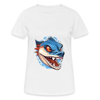 Barracuda Aquarelle Colorée Dessin Animé Kawaii Anima - T-shirt respirant Femme - blanc - Devant - AI Model Female 172 dark (172cm)