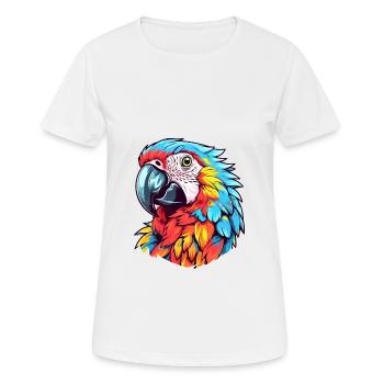 Parrot Colorful Watercolor Cartoon Kawaii Animal - Women's Breathable T-Shirt - white - Front - AI Model Female 172 dark (172cm)
