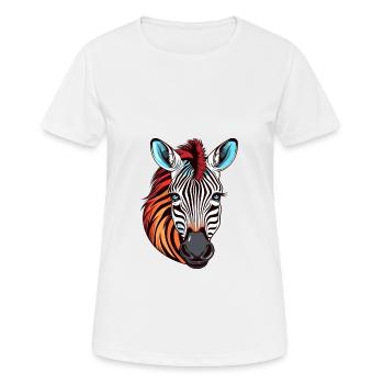 Zebra buntes Aquarell Cartoon Kawaii Tier - Frauen T-Shirt atmungsaktiv - Weiß - Vorne - AI Model Female 172 dark (172cm)