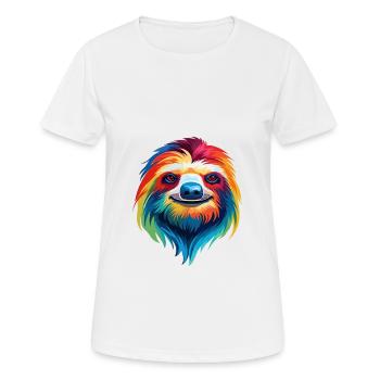 Faultier buntes Aquarell Cartoon Kawaii Tier - Frauen T-Shirt atmungsaktiv - Weiß - Vorne - AI Model Female 172 dark (172cm)
