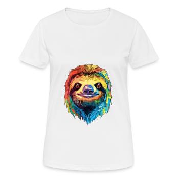 Faultier buntes Aquarell Cartoon Kawaii Tier - Frauen T-Shirt atmungsaktiv - Weiß - Vorne - AI Model Female 172 dark (172cm)