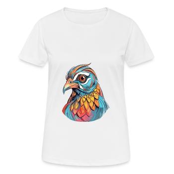 Rebhuhn bunte Aquarell-Karikatur Kawaii Anima - Frauen T-Shirt atmungsaktiv - Weiß - Vorne - AI Model Female 172 dark (172cm)