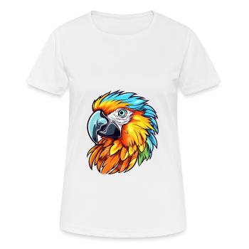 Parrot Colorful Watercolor Cartoon Kawaii Animal - Women's Breathable T-Shirt - white - Front - AI Model Female 172 dark (172cm)