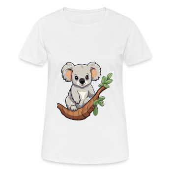 Koala mignon dessin animé kawaii aquarelle animal animal de compagnie - T-shirt respirant Femme - blanc - Devant - AI Model Female 172 dark (172cm)
