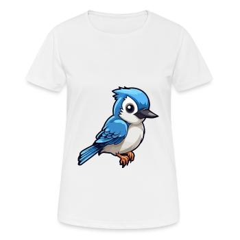 Blue Jay Cute Cartoon Kawaii Watercolor Animal Pet - Women's Breathable T-Shirt - white - Front - AI Model Female 172 dark (172cm)