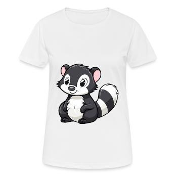 Skunk Mignon Dessin Animé Kawaii Aquarelle Animal De Compagnie - T-shirt respirant Femme - blanc - Devant - AI Model Female 172 dark (172cm)