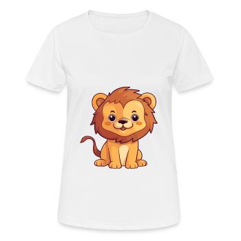Lion Cute Cartoon Kawaii Watercolor Animal Pet - Women's Breathable T-Shirt - white - Front - AI Model Female 172 dark (172cm)