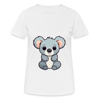 Koala mignon dessin animé kawaii aquarelle animal animal de compagnie - T-shirt respirant Femme - blanc - Devant - AI Model Female 172 dark (172cm)