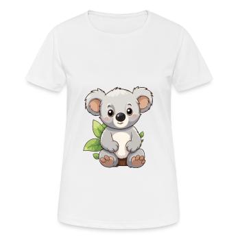 Koala mignon dessin animé kawaii aquarelle animal animal de compagnie - T-shirt respirant Femme - blanc - Devant - AI Model Female 172 dark (172cm)