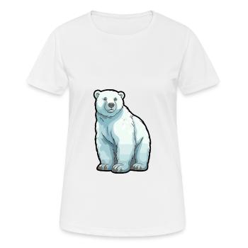 Polar Bear Cute Cartoon Kawaii Watercolor Animal P - Women's Breathable T-Shirt - white - Front - AI Model Female 172 dark (172cm)