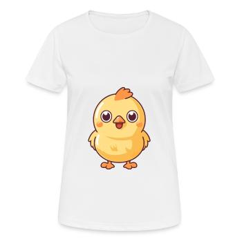 Poule mignon dessin animé kawaii aquarelle animal animal de compagnie - T-shirt respirant Femme - blanc - Devant - AI Model Female 172 dark (172cm)