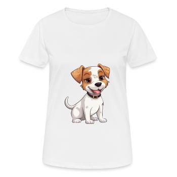 Parson Russell Terrier Hund Niedliche Karikatur Kawaii Wat - Frauen T-Shirt atmungsaktiv - Weiß - Vorne - AI Model Female 172 dark (172cm)