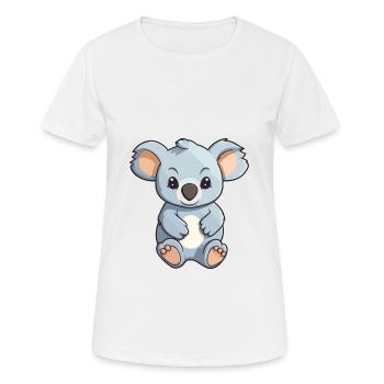 Koala mignon dessin animé kawaii aquarelle animal animal de compagnie - T-shirt respirant Femme - blanc - Devant - AI Model Female 172 dark (172cm)